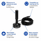 Antena De TV Magnética Portátil TvMax™ [TRANSMITE TODOS LOS CANALES EN FULL HD 4K]